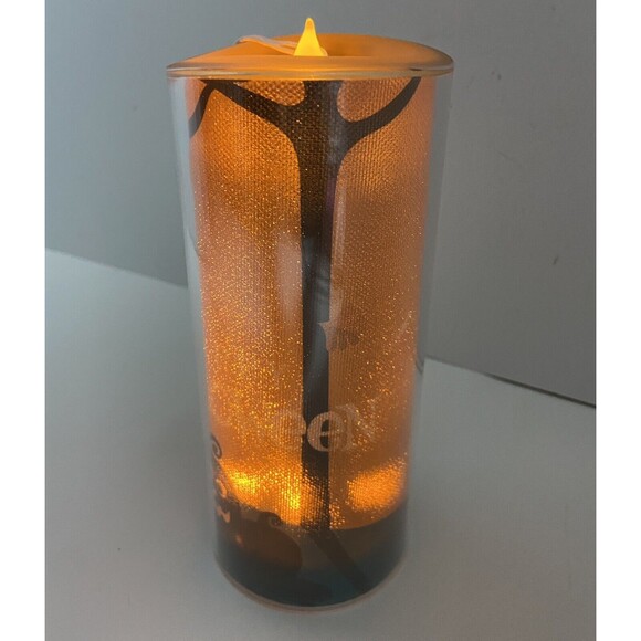Silvestri  Flameless Candle  Happy Halloween Spooky Flickering 7.25 high Battery - Picture 6 of 9